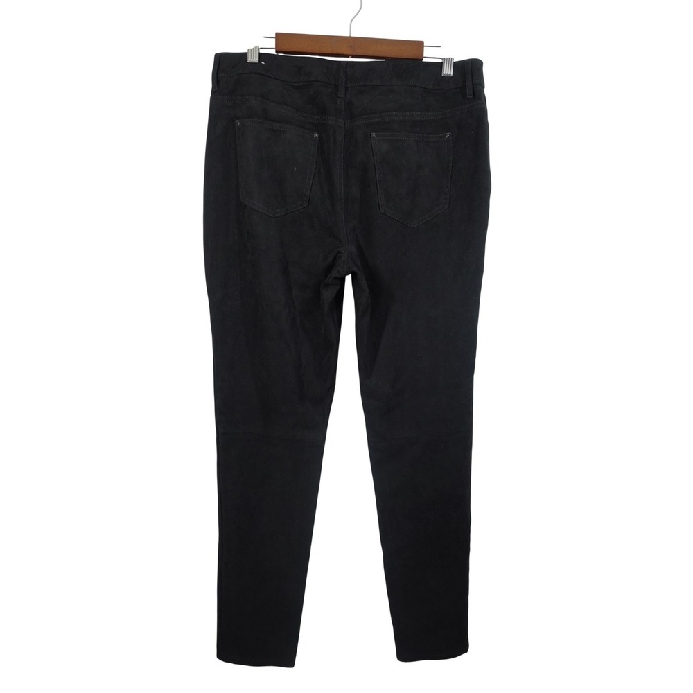 Chico's Dress Pants Womens 1.5 Black Faux Suede Slim Stretch Microfiber